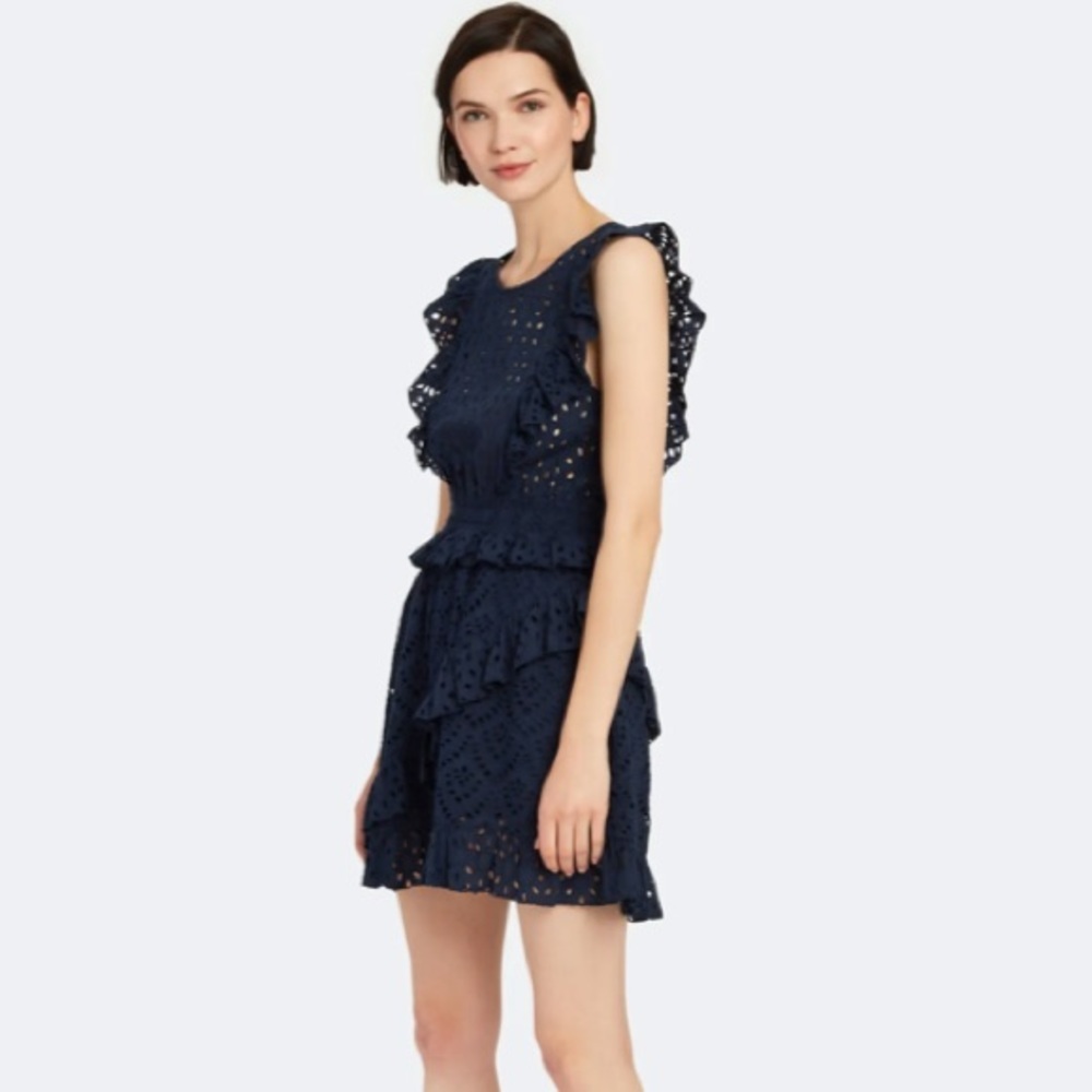 Kayla Eyelet Ruffled Mini Dress - Picture 3 of 8